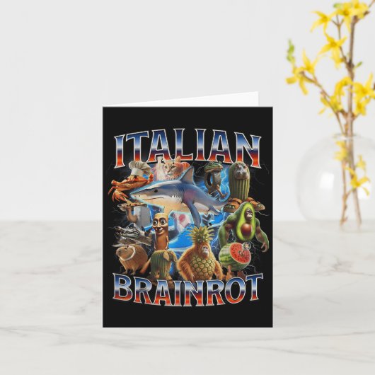 Tralalero Tralala Grappig Italiaans Brainrot Meme  Kaart (Gele Bloem)