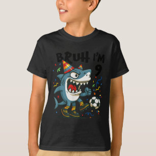 Tralalero Tralala Italiaans Brainrot Boy Voetbal 9 T-shirt
