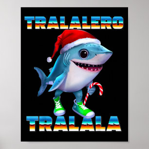 Tralalero Tralala Italiaanse Brainrot Memes Kerstm Poster