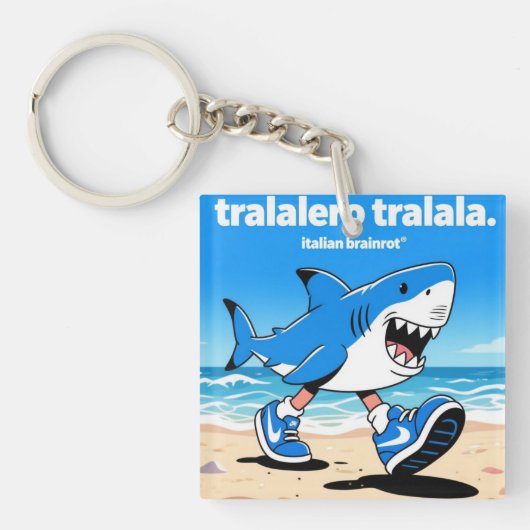tralalero tralala "Italiaanse brainrot"  Sleutelhanger (voorkant)