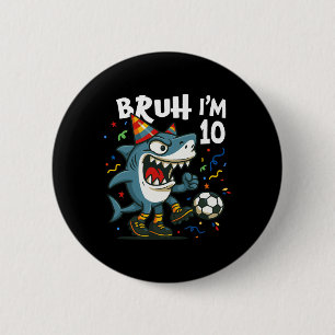 Tralalero Tralala Italiaanse Brainrot Voetbal 10e Ronde Button 5,7 Cm