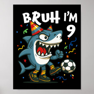 Tralalero Tralala Italiaanse Brainrot Voetbal 9e V Poster