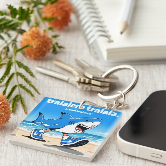 tralalero tralala "italian brainrot"  sleutelhanger (Voorkant Rechts)