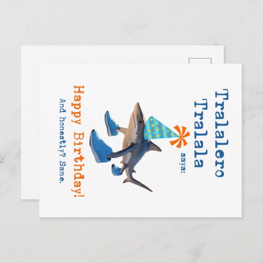 Tralalero Tralala Shark Funny Verjaardag Kaart (Voorkant / Achterkant)