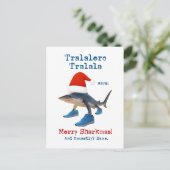 Tralalero Tralala Shark in Santa Hat Feestdagenkaart (Staand voorkant)