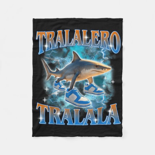 Tralalero Tralala Shark Meme Bootle Fleece Deken (Voorkant)
