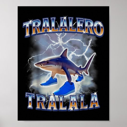 Tralalero Tralala Shark Meme Bootle Poster (Voorkant)