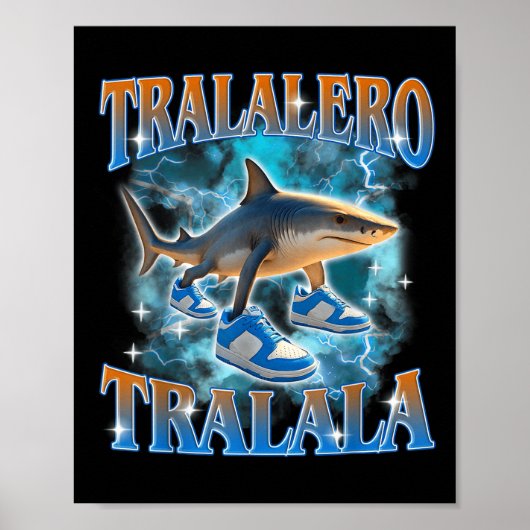 Tralalero Tralala Shark Meme Bootle Poster (Voorkant)