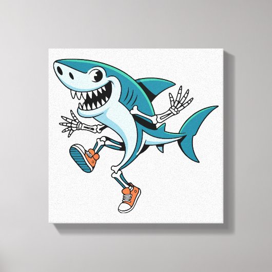 Tralalero Tralala SkeleBoo Halloween Design Canvas Afdruk (Voorkant)