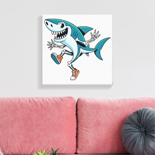 Tralalero Tralala SkeleBoo Halloween Design Canvas Afdruk (Insitu (Woonkamer))