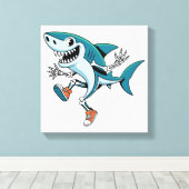 Tralalero Tralala SkeleBoo Halloween Design Canvas Afdruk (Insitu (Houten vloer))