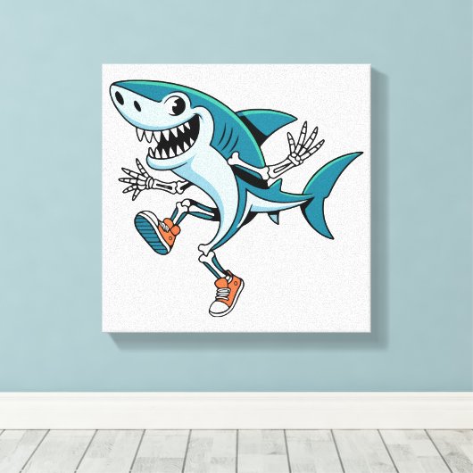 Tralalero Tralala SkeleBoo Halloween Design Canvas Afdruk (Insitu (Houten vloer))