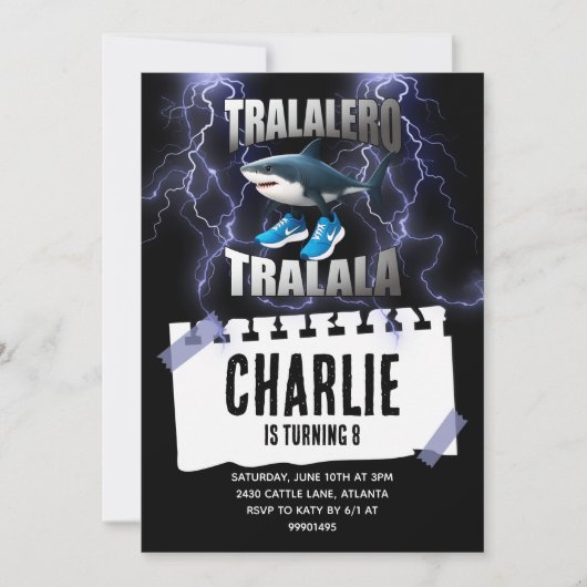 Tralalero tralala uitnodiging (Voorkant)