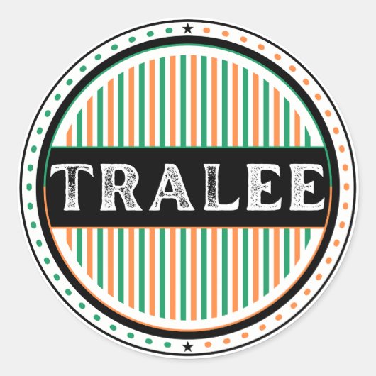 Tralee City Pride Emblem – Irish Identity Ronde Sticker (Voorkant)