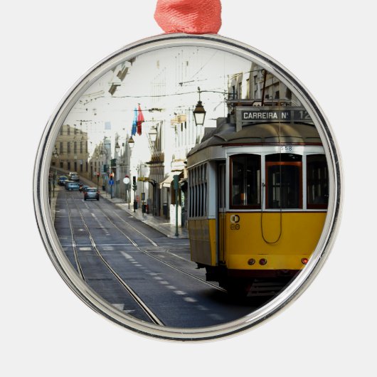 Tram 28, Lisbon, Portugal Metalen Ornament (Voorkant)