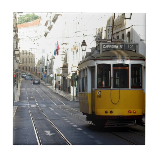Tram 28, Lisbon, Portugal Tegeltje (Voorkant)