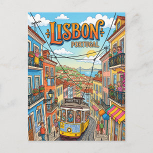 Tram 28 Lissabon Portugal Briefkaart