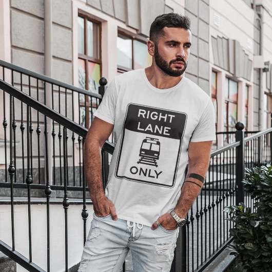 Tram alleen voor wegborden T-shirt rechts