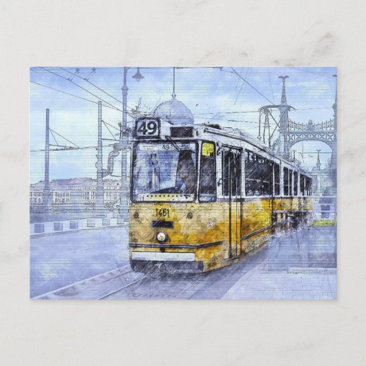 Tram Budapest, Hongarije Briefkaart (Voorkant)