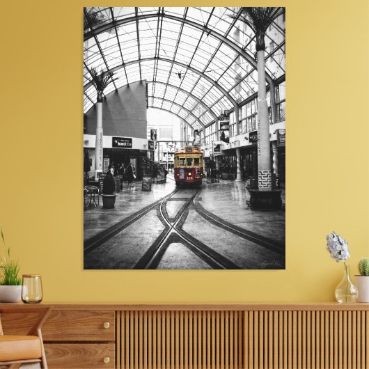Tram: Christchurch Nieuw-Zeeland Canvas Afdruk (Insitu (Woonkamer))