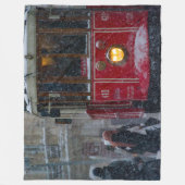TRAM IN DE SNEEUW FLEECE DEKEN (Voorkant)