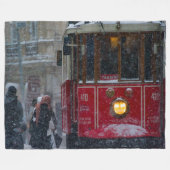 TRAM IN DE SNEEUW FLEECE DEKEN (Voorkant (Horizontaal))