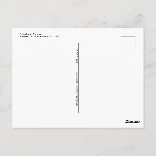  tram in Trondheim, Noorwegen Briefkaart (Achterkant)