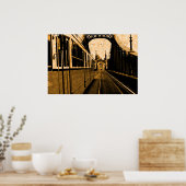 tram op de Liberty-brug - gevoel Poster (Keuken)