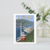 Tram over Juneau, Alaska Vintage Travel Poster Briefkaart (Staand voorkant)
