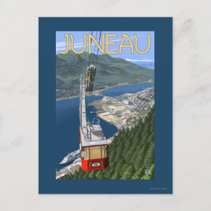 Tram over Juneau, Alaska Vintage Travel Poster Briefkaart