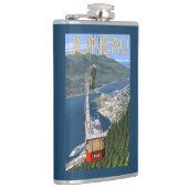 Tram over Juneau, Alaska Vintage Travel Poster Heupfles (Rechts)