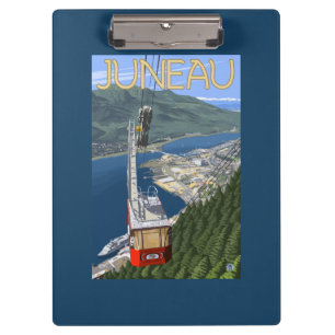 Tram over Juneau, Alaska Vintage Travel Poster Klembord