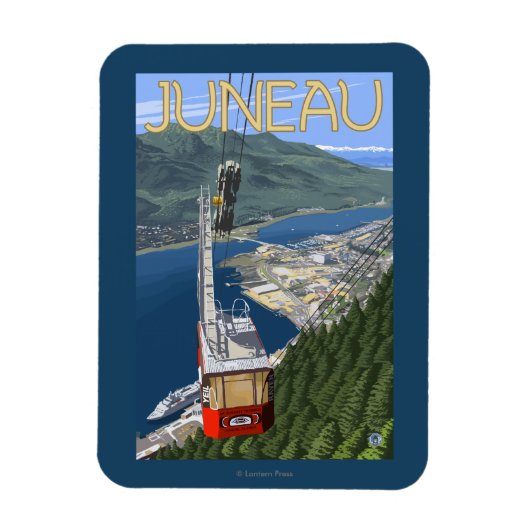 Tram over Juneau, Alaska Vintage Travel Poster Magneet (Verticaal)