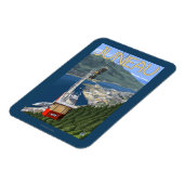 Tram over Juneau, Alaska Vintage Travel Poster Magneet (Linkerzijde)