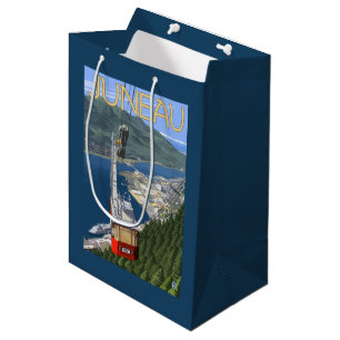 Tram over Juneau, Alaska Vintage Travel Poster Medium Cadeauzakje