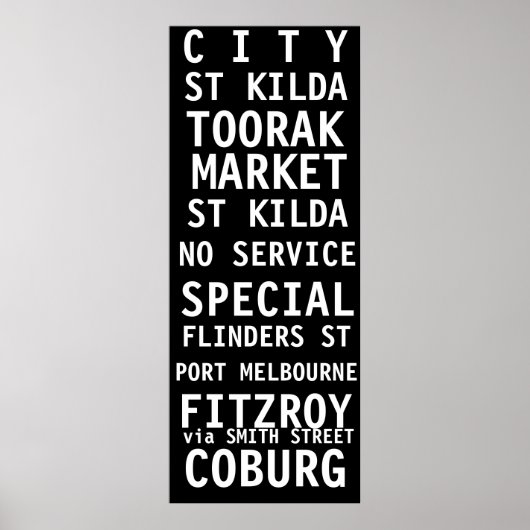 TRAM SCROLL MELBOURNE VINTAGE POSTER (Voorkant)
