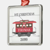 Tram Trolley Streetcar 1e Kerstkerkeepomwille Metalen Ornament (Links)