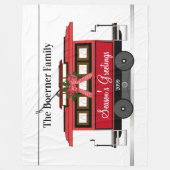 Tram Trolley Streetcar van de familie Groetings va Fleece Deken (Voorkant)