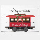 Tram Trolley Streetcar van de familie Groetings va Fleece Deken (Voorkant (Horizontaal))