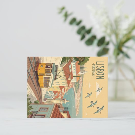  tram van Lissabon Briefkaart (Staand voorkant)