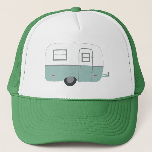  tramaanhangwagen met Retro-Camper — reistijd voor Trucker Pet (Voorkant)