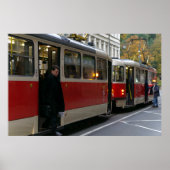 Tramhalte op herfstdag poster (Voorkant)