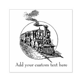 trammotor locomotieven met tekst rubberstempel