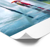 Tramolie schilderende regenachtige dagparaplu poster (Hoek)