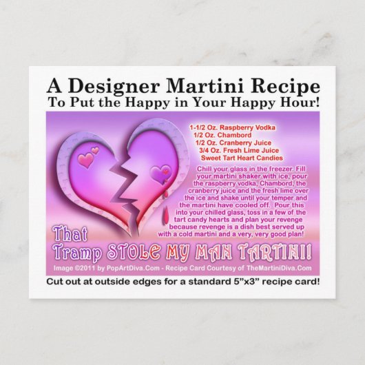 Tramp stal mijn Man Tartini Valentijn Martini Kaar Feestdagenkaart (Voorkant)