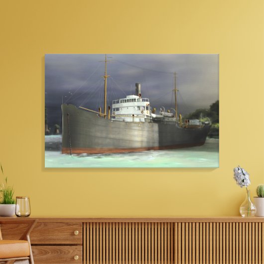 Tramp Steamer Nautical and Maritime Art Canvas Afdruk (Insitu (Woonkamer))