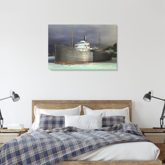 Tramp Steamer Nautical and Maritime Art Canvas Afdruk (Insitu (Slaapkamer))