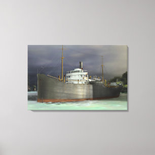 Tramp Steamer Nautical and Maritime Art Canvas Afdruk