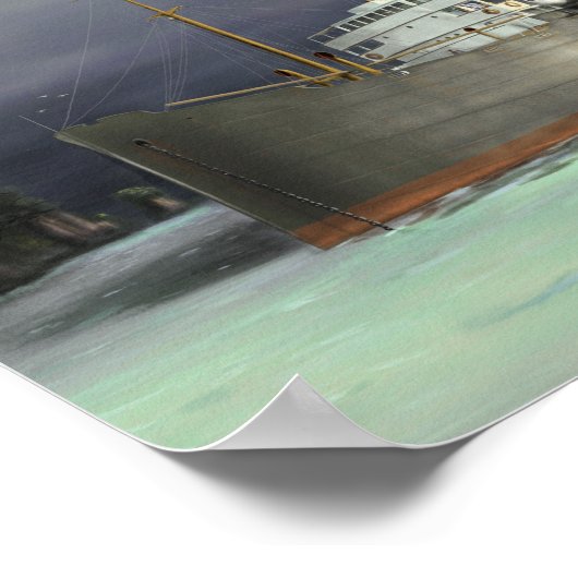 Tramp Steamer Nautical Art Poster (Hoek)