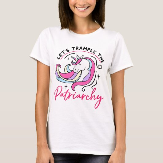 Trample the Patriarchy Funny Feminist Womens right T-shirt (Voorkant)